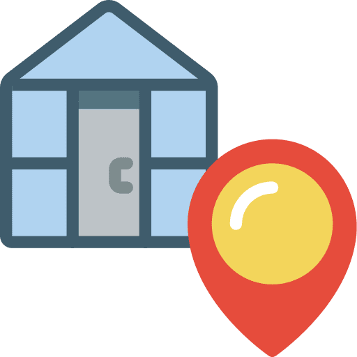 Greenhouse location pin greenhouse plant icon