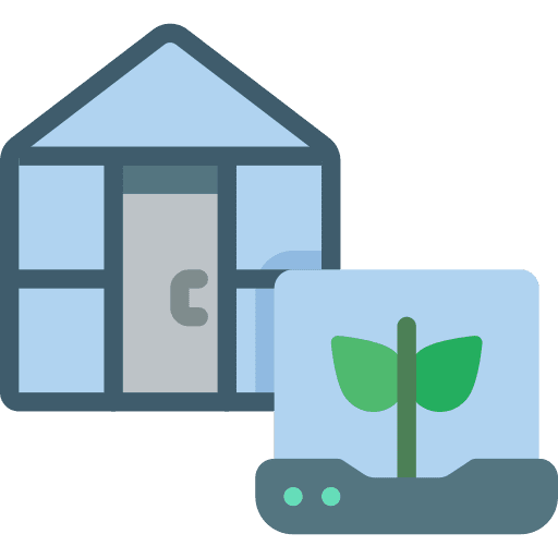 Greenhouse plant laptop growing icon