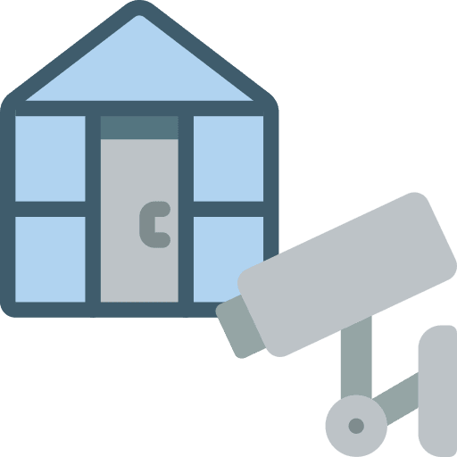 Greenhouse surveillance cctv camera farming and gardening icon