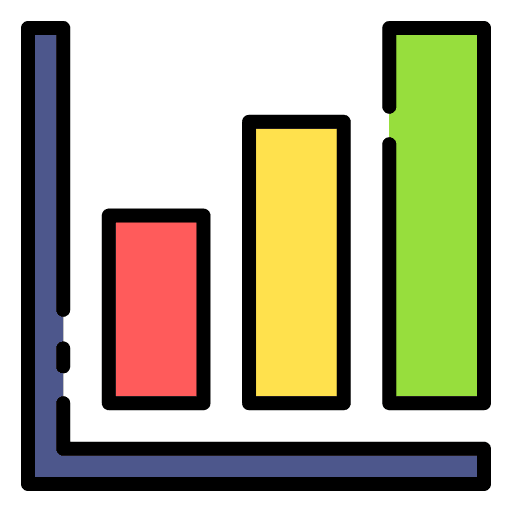 Bar chart graphic stats business and finance icon