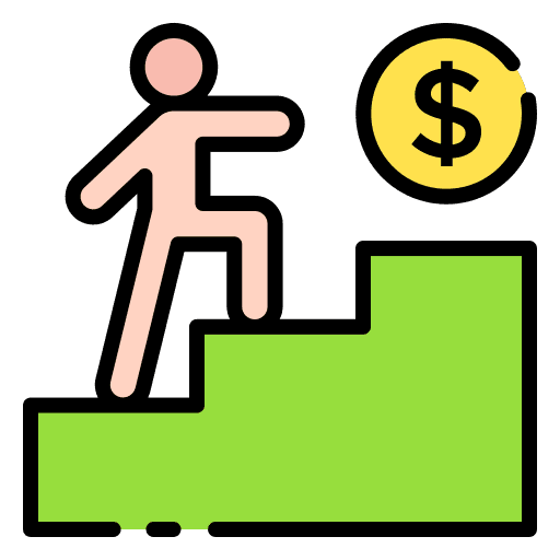 Climbing climbing stairs man reward icon