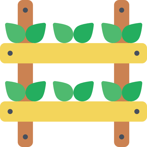 Shelving boxes sapling soil icon