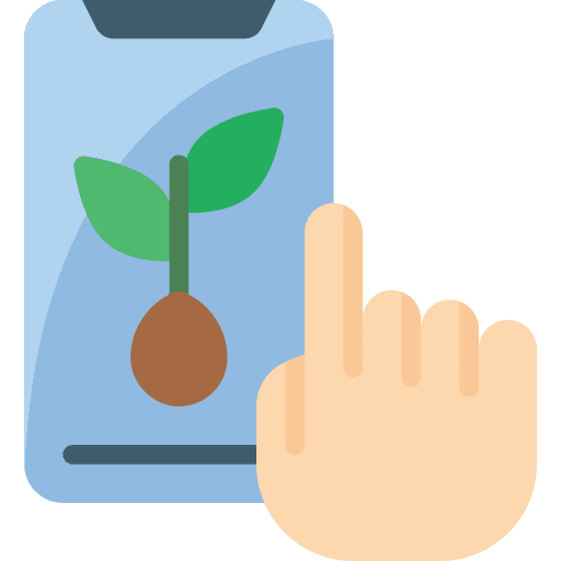 Smartphone gardening farming and gardening growing seed icon