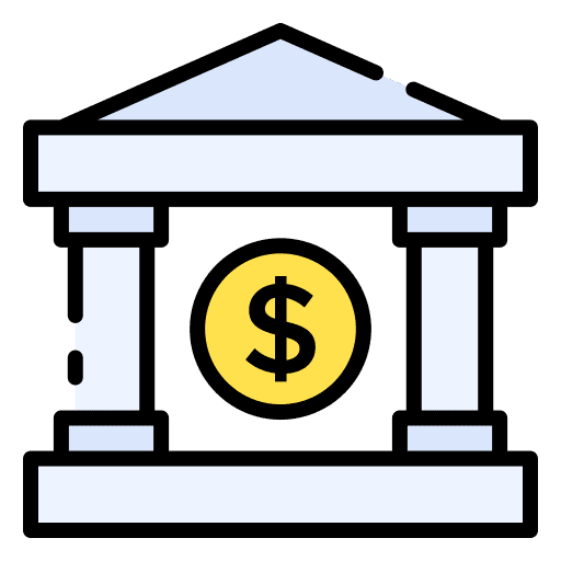 Bank business and finance business building icon