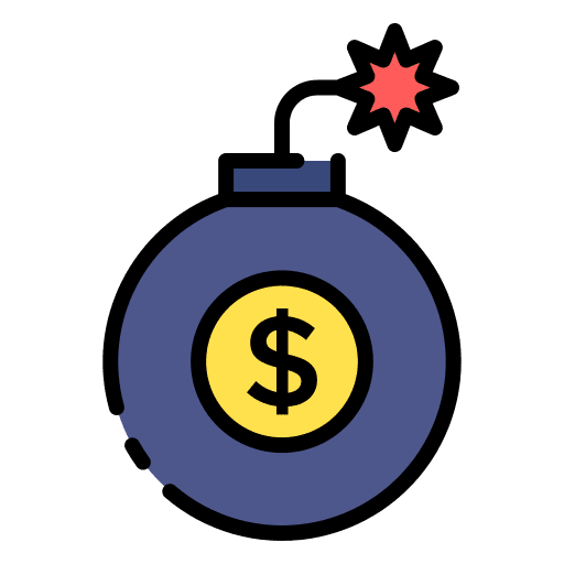Bomb economic crisis bomb banking icon Bomb economic crisis bomb banking icon