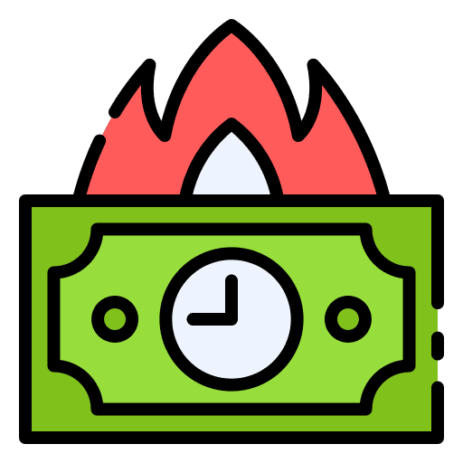 Overdue debt clock deadline icon Overdue debt clock deadline icon