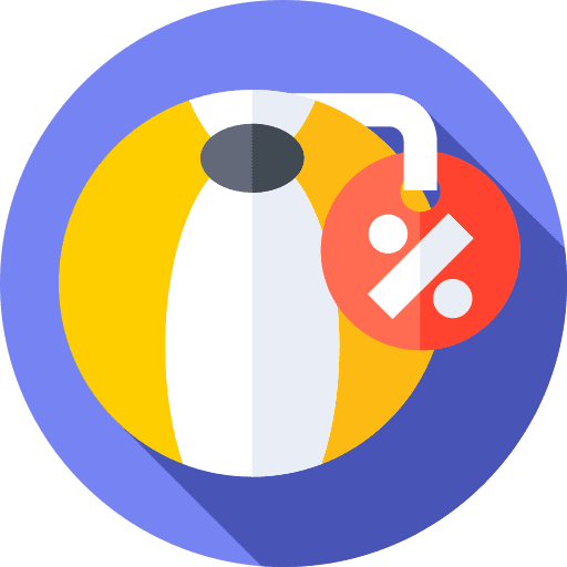 Beach ball discount percentage offer icon Beach ball discount percentage offer icon