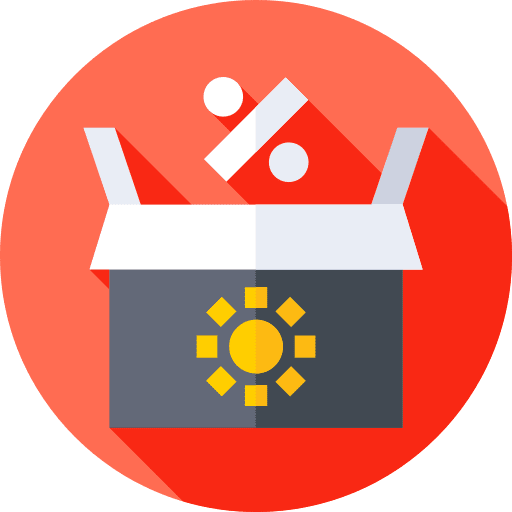 Box sales percentage discount icon