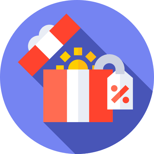Gift box commerce and shopping summer sale gift box icon