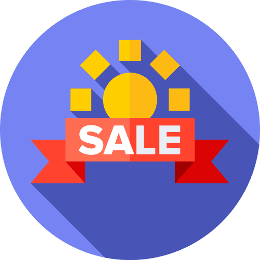 Summer sale commerce and shopping signaling offer icon