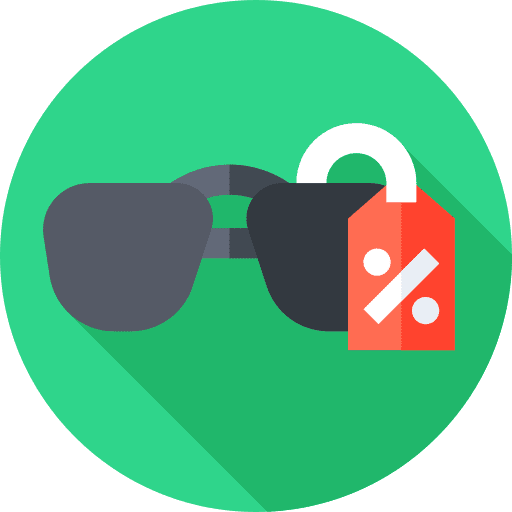 Sunglasses label accessory discount icon Sunglasses label accessory discount icon