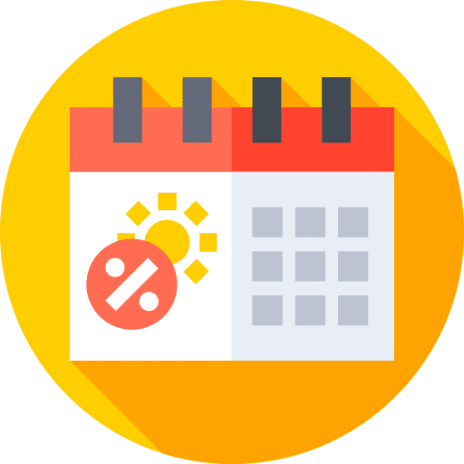 Calendar commerce discount time and date icon Calendar commerce discount time and date icon