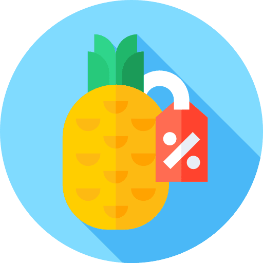 Pineapple fruit label summer sale icon Pineapple fruit label summer sale icon