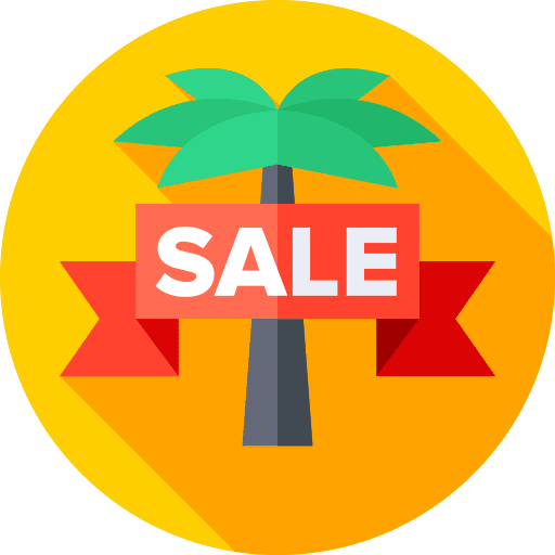 Palm tree palm tree ribbon commerce and shopping icon Palm tree palm tree ribbon commerce and shopping icon