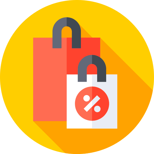 Shopping bag purchase percentage offer icon Shopping bag purchase percentage offer icon
