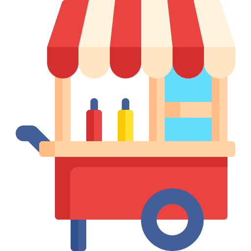 Food stand street food cart food and restaurant icon Food stand street food cart food and restaurant icon