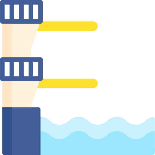 Diving board architecture and city springboard olympic games icon Diving board architecture and city springboard olympic games icon