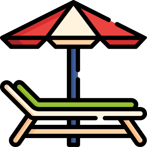Sunbed holidays sun umbrella beach icon Sunbed holidays sun umbrella beach icon
