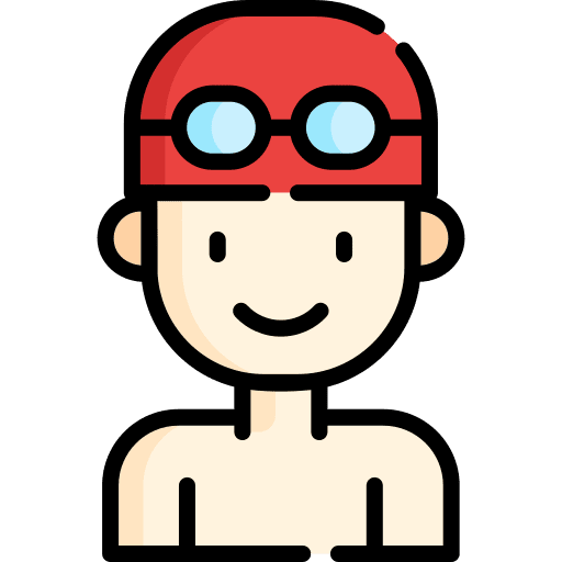 Swimmer professions and jobs caucasian girl icon