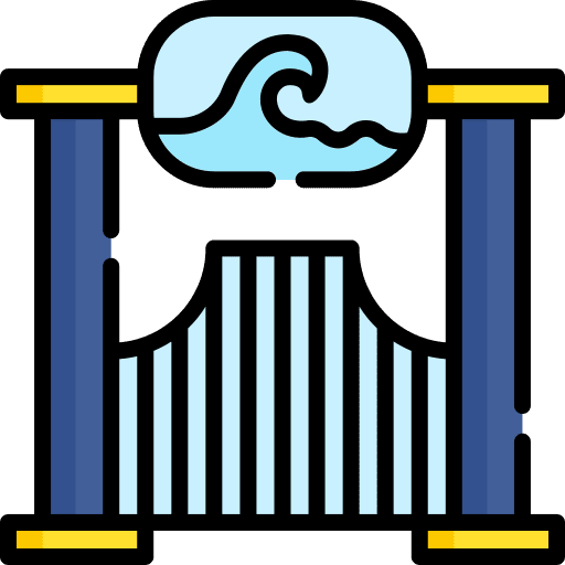 Water park water dolphin gate icon