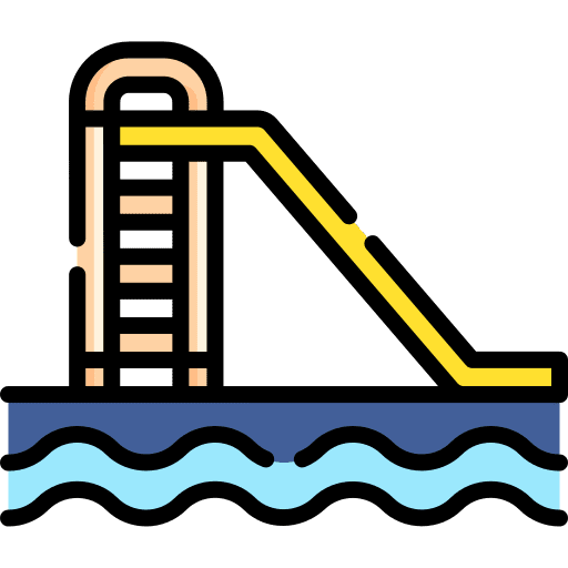 Water slide hobbies and free time entertainment buildings icon Water slide hobbies and free time entertainment buildings icon