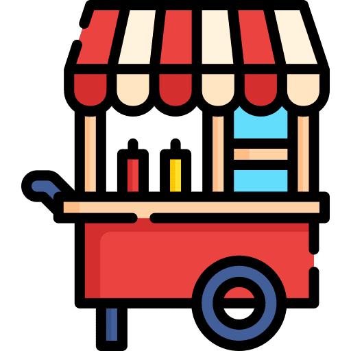 Food stand food and restaurant stand stall icon Food stand food and restaurant stand stall icon