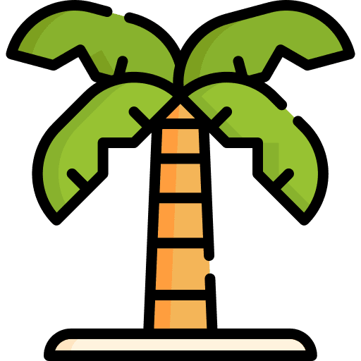 Palm tree tropical sand island icon Palm tree tropical sand island icon