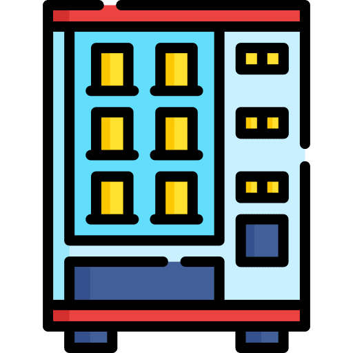 Vending machine automatic snacks beverage icon Vending machine automatic snacks beverage icon