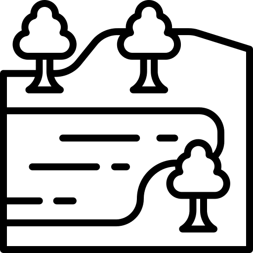 Lake water pond nature icon