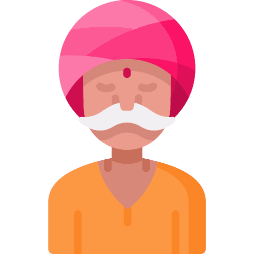 Old man indian asian moustache icon
