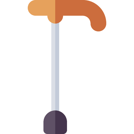 Walking stick healthcare and medical cane diversity icon
