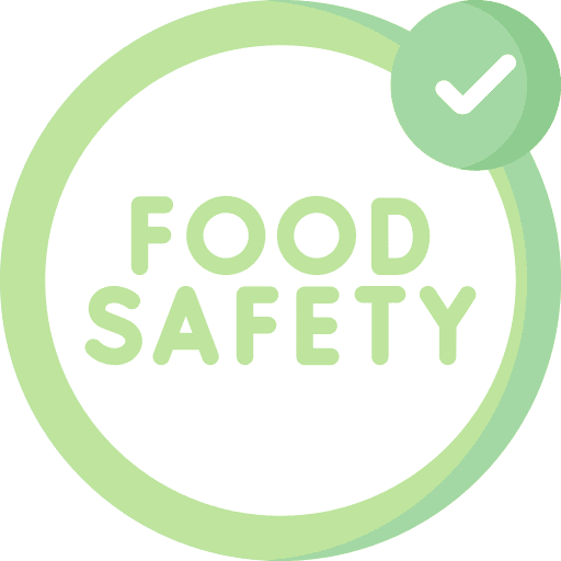 Food safety food and restaurant check safe icon