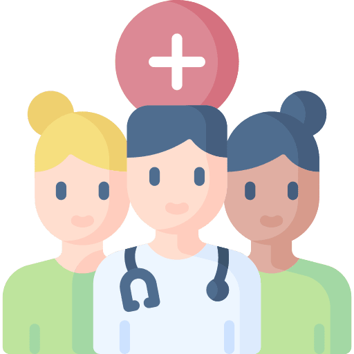 Medical team assistant teamwork members icon