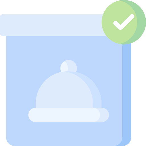 Food safety restaurant healthy food checkmark icon Food safety restaurant healthy food checkmark icon