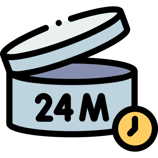 Shelf life 24 expiration date cosmetics icon