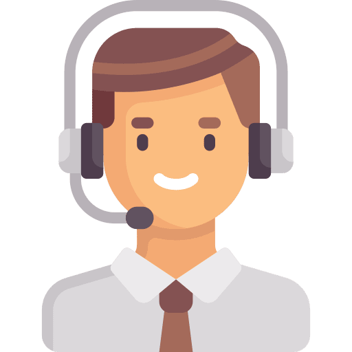 Call center agent help desk brown hair call center agent icon