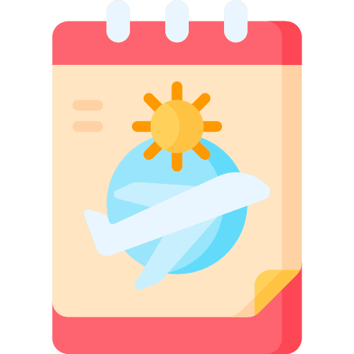 Calendar time and date summer holidays trip icon Calendar time and date summer holidays trip icon
