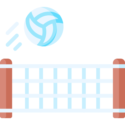 Volley net sports and competition ball icon