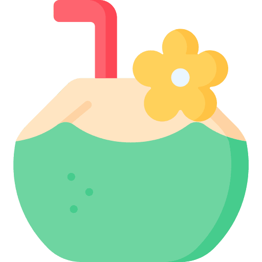 Coconut drink straw cocktail coconut water icon Coconut drink straw cocktail coconut water icon