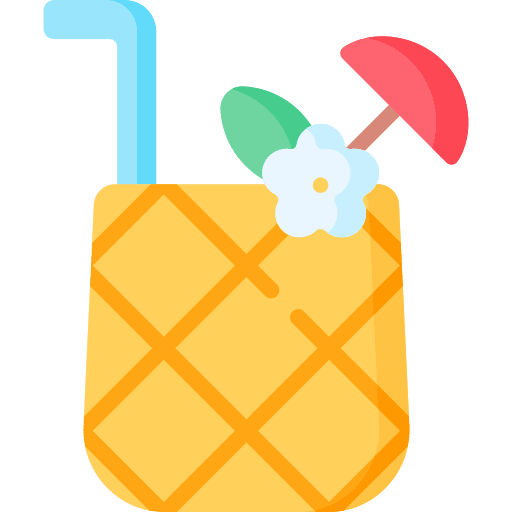 Pineapple cocktail drink food and restaurant pineapple cocktail icon Pineapple cocktail drink food and restaurant pineapple cocktail icon