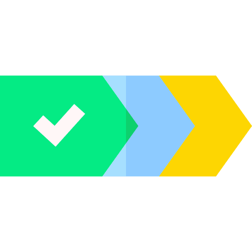 Value chain steps check optimization icon