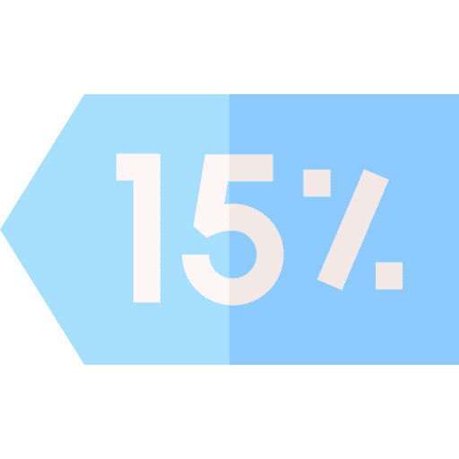 15 discount offer label icon