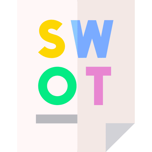 Swot analysis document development business and finance icon