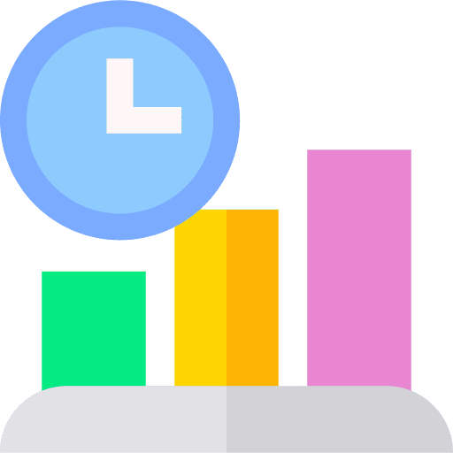 Time to market graphic statistics line bars icon