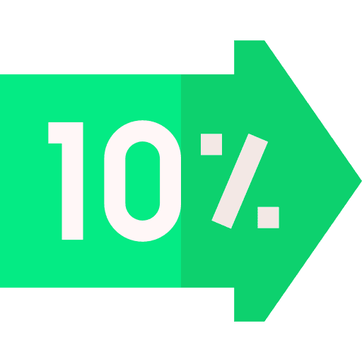 10 sale discount tag icon