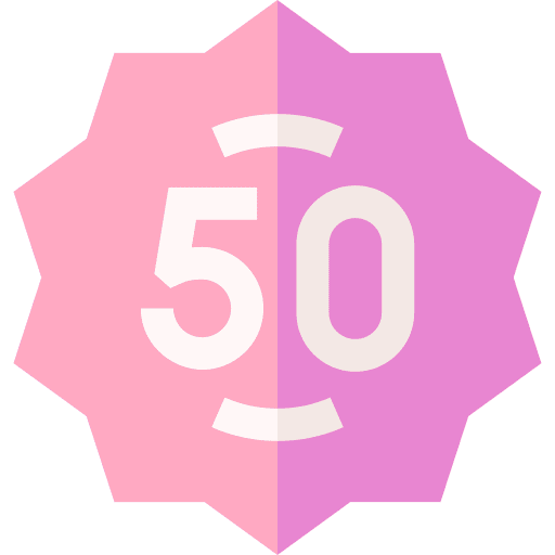 50 sticker commerce and shopping discount icon