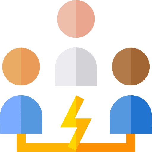Intermediary intermediary teamwork mediator icon