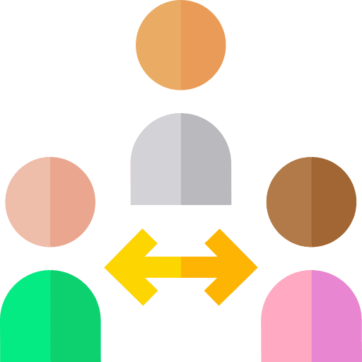 Intermediary mediator people communications icon