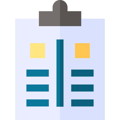 Clipboard training files and folders document icon