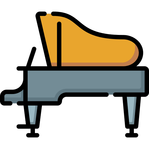 Piano grand piano music and multimedia musical instrument icon Piano grand piano music and multimedia musical instrument icon
